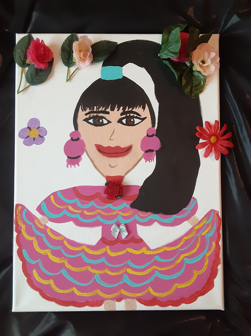 Cinco de Mayo Lady Canvas Painting,