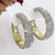 Medium Size Silver Hoop Shiny Luxury  Earrings 
