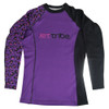 Jettribe Outet - Ladies Cut Rashguard | Leopard Dark Purple | Sample Swim Shirt (Large) 