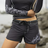 Hibiscus Ladies Board Shorts | Black | PWC Jetski Ride & Race Apparel 