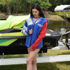 Hyper Tour Coat | Blue / Red | Oversized Neoprene Jacket | PWC Jet Ski Gear (Scratch and Dent)
