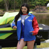 Hyper Tour Coat | Blue / Red | Oversized Neoprene Jacket | PWC Jet Ski Gear (Scratch and Dent)