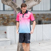 JTR Series Polo Pit Shirt-Pink/ Teal JTR Series Polo Pit Shirt-Pink/ Teal