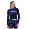 Ladies Floral Rashguard Color: Black