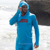 JTR Series Hooded Rashguard- Aqua Blue