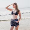 Ladies Floral Shorts Color: Grey