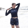 Ladies Floral Shorts Color: Grey/Black