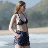 Ladies Floral Shorts-Grey/Black