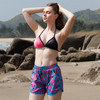 Ladies Floral Shorts-Pink/Aqua
