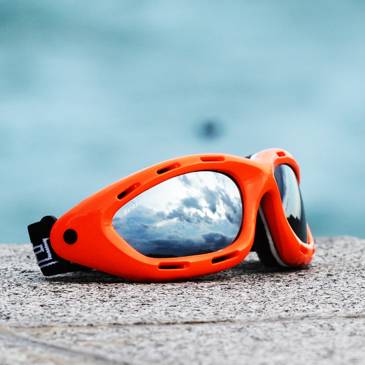 Classic Orange Neon Frame/Smoke Lens Goggles PWC Jetski Rider