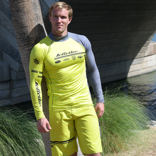 Jettribe Team Rider Rashguard Long Sleeve Shirt or Green or UV Protection Swim Shirt