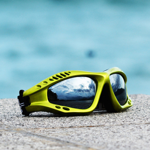 Jettribe Expert Goggles Lime Metallic Frame with Case PWC Jet Ski