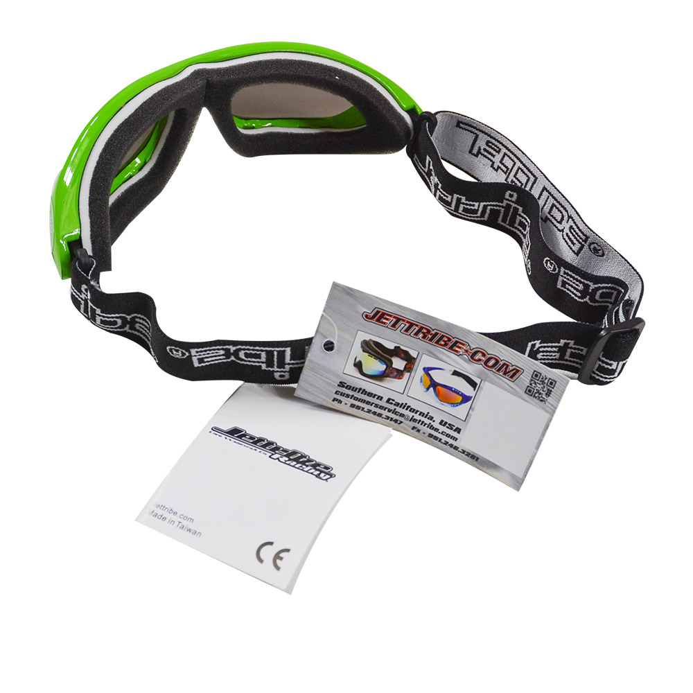 Classic Green Frame/Smoke Lens Goggles PWC Jetski Ride & Race