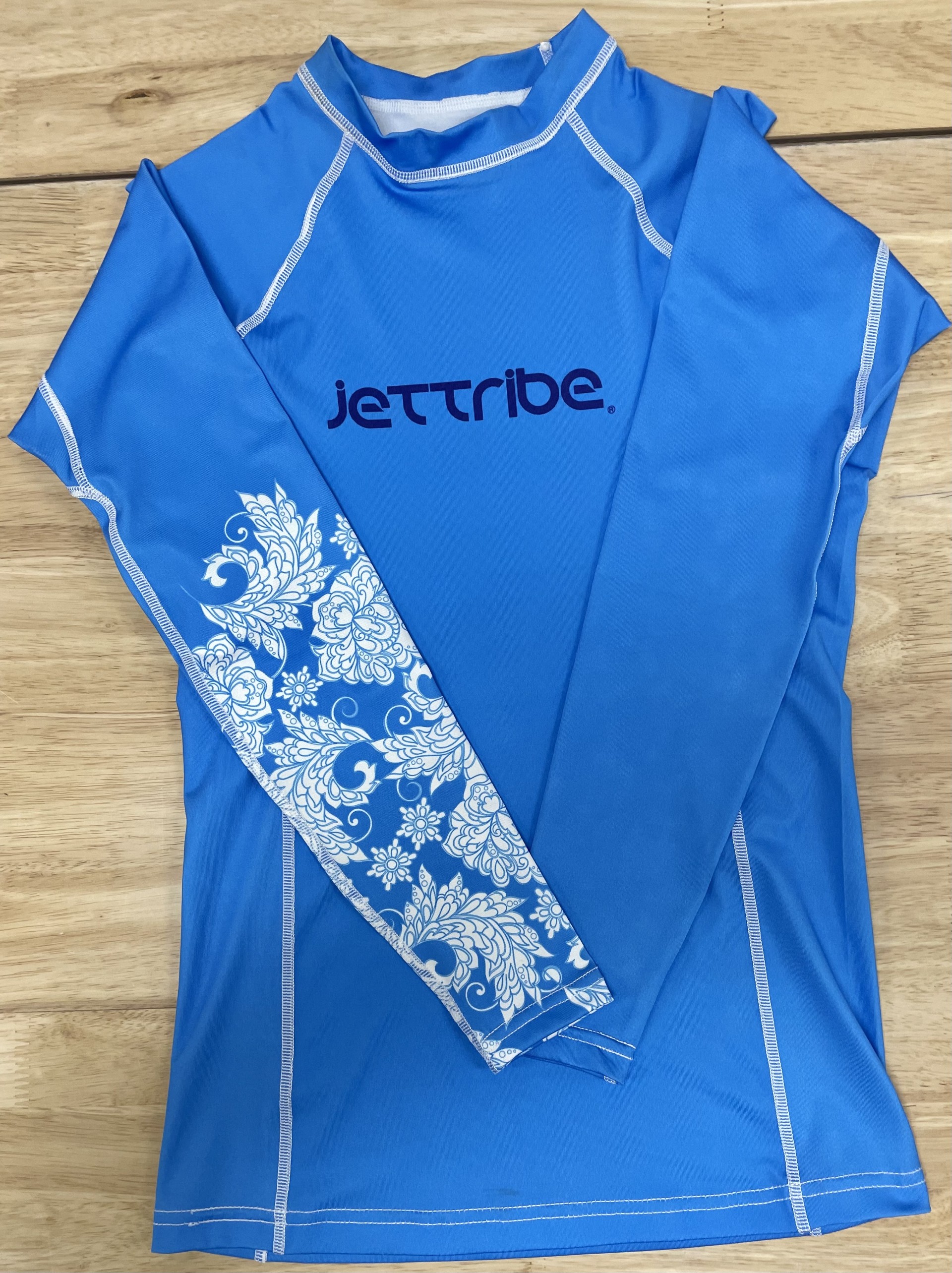 Cabana Life Coastal Crush Zippered Rash Guard Aqua Tu