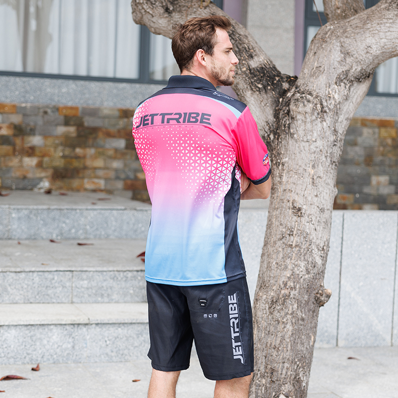 JTR Series Polo Pit Shirt-Pink/ Teal - Jettribe