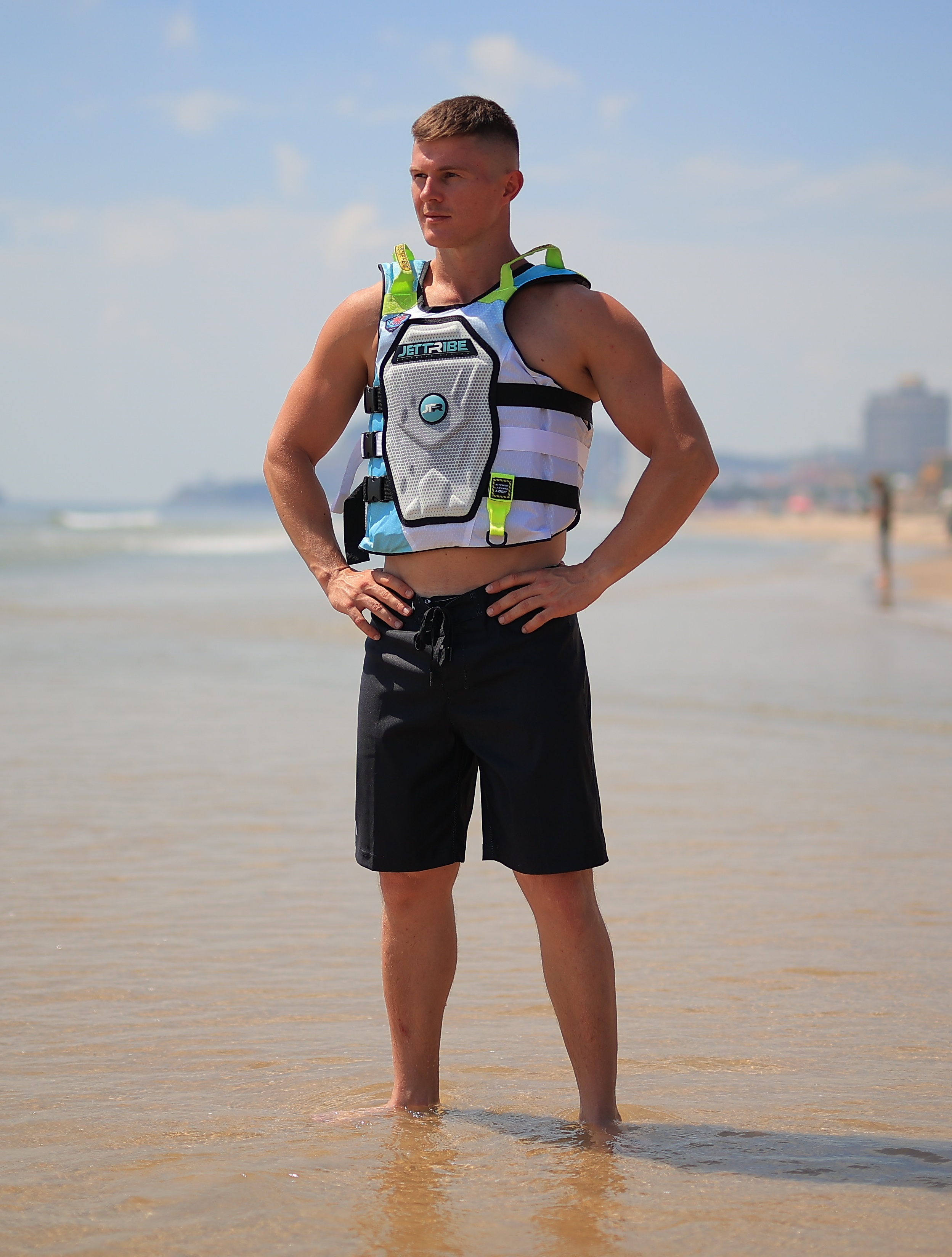 RS-25P Fade Side Entry Impact Vest | White / Pale Aqua