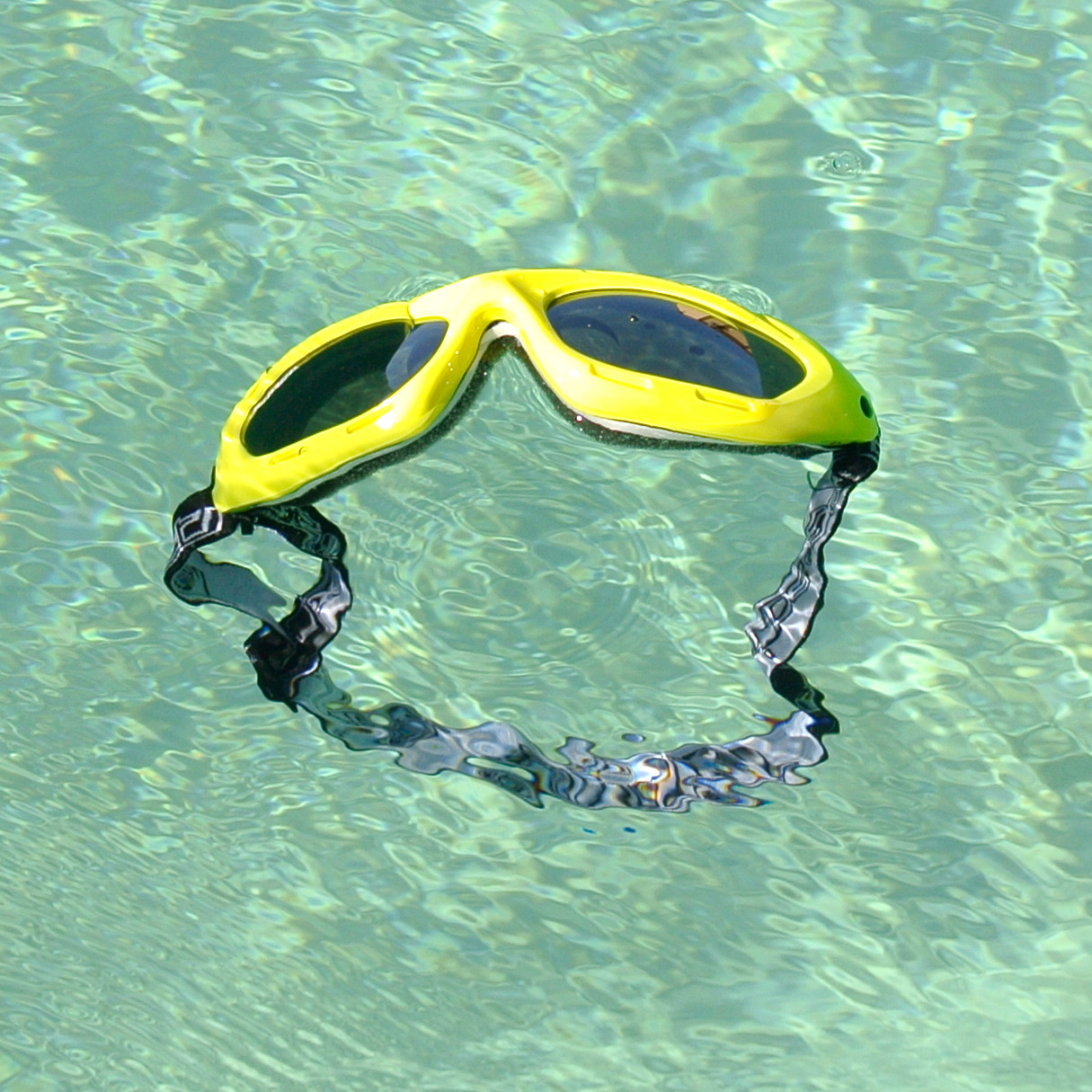 Classic Yellow Neon Frame/Smoke Lens Goggles PWC Jetski Rider