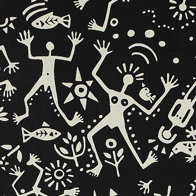 Gift Wrap - Cave Drawings - Black/Cream