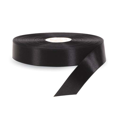 Custom Printing on Original Double Faced Satin Ribbon - Black