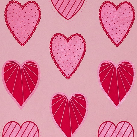 Gift Wrap - Hearts - Pink/Red