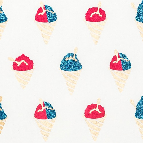 Shaved Ice – Cream/Cyan Blue Glitter/Red & Cream 