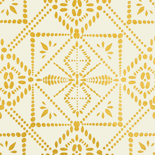 Batik Cream/Metallic Gold Gift Wrap