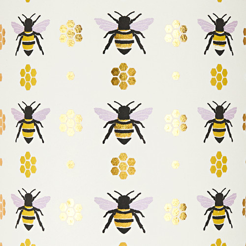 Gift Wrap - Honey Bee - Cream/Metallic Black/Gold Foil