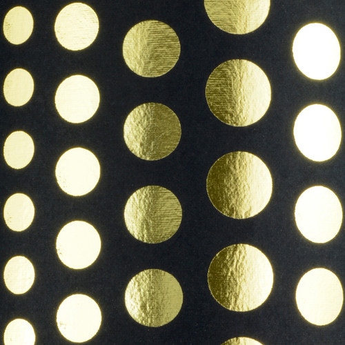 Polka Dots Black/Gold Foil Gift Wrap