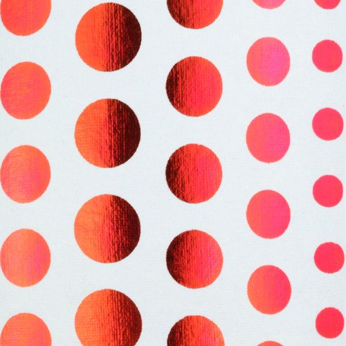 Gift Wrap - Polka Dots - White/Red Foil