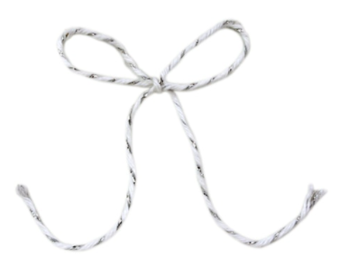 Baker's Twine - Metallic Silver & White Stripe
