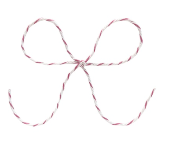 Baker's Twine - Rasberry & White Stripe