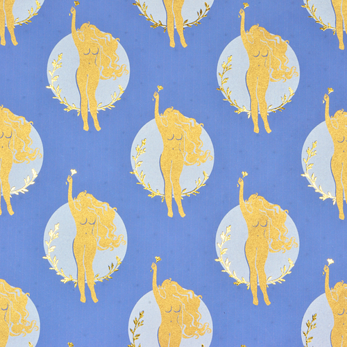 Goddess Vintage Blue/Gold and White Metallic 