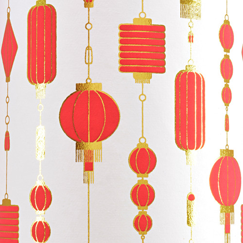 Lanterns - Cream/Red/Gold Foil 