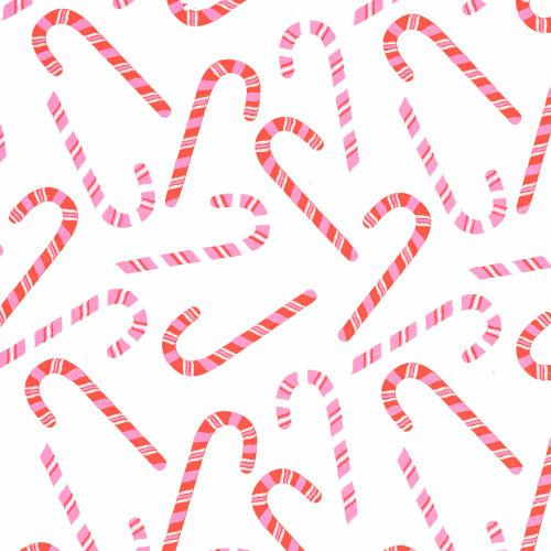 Candy Canes - Cream/Red/Pink/White Glitter