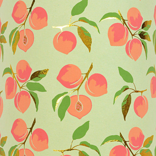 Peaches Green/Peach/Green/Gold Foil Gift Wrap