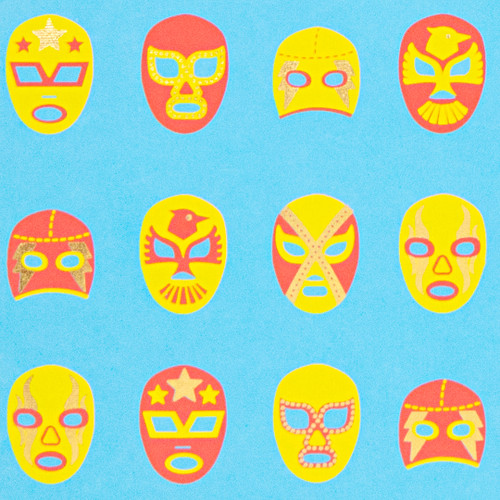 Luchador /Yellow/Blue/Gold Foil Gift Wrap