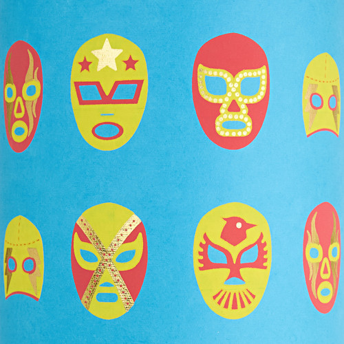 Luchador Yellow/Blue/Gold Foil Gift Wrap