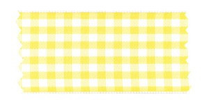 Checked Taffeta Ribbon - White/Yellow