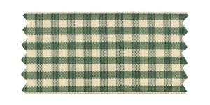 Checked Taffeta Ribbon - Cream/Hunter