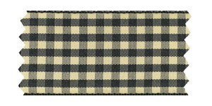 Checked Taffeta Ribbon - Black/Cream