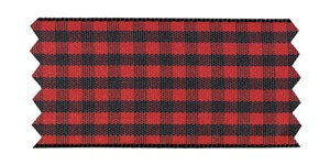 Checked Taffeta Ribbon - Black/Red
