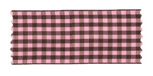 Checked Taffeta Ribbon - Brown/Pink