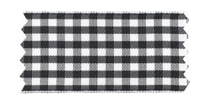 Checked Taffeta Ribbon - White/Black