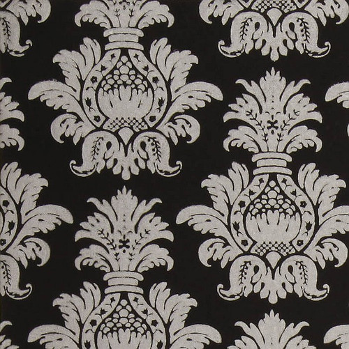 Gift Wrap - Pineapple - Silver on Black