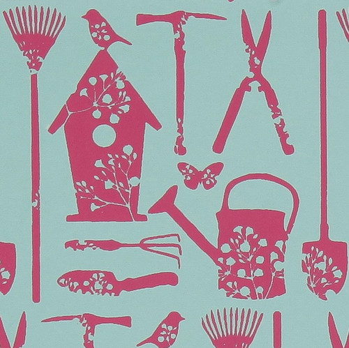 Gift Wrap - Gardening - Blue