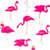 Gift Wrap - Flamingo - White/Pink/Metallic Gold