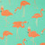 Gift Wrap - Flamingo - Metallic Gold/Orange/Mint Green