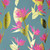 Birds of Paradise Blue/Pink/Magenta/Gold Foil