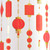 Lanterns Cream/Red/Gold Foil Gift Wrap