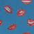 Gift Wrap - Lips - Red & Pink Glitter on Blue